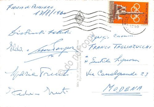 Cartolina Fiera di Primiero panorama paese con Gruppo delle Pale … | Immagine Gallery 2