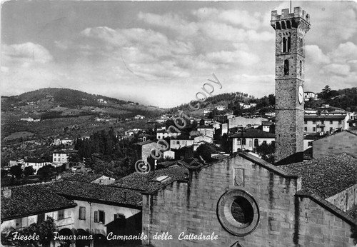 Cartolina Fiesole Panorama Campanile Cattedrale 1956 (Firenze)