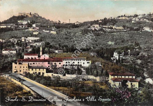 Cartolina Fiesole San Domenico Collina Fiesolana e Villa Sparta 1955