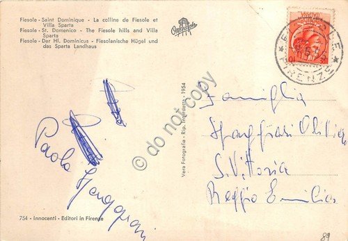 Cartolina Fiesole San Domenico Collina Fiesolana e Villa Sparta 1955