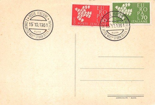 Cartolina Filatelica 1° Congresso storia della Terapia Roma 1961