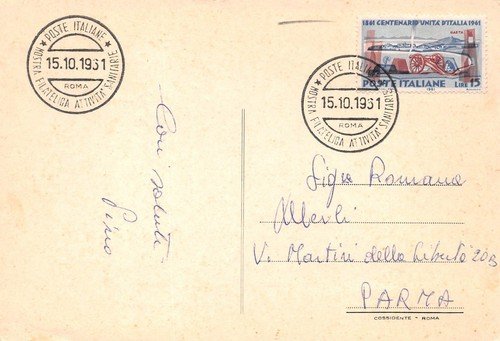 Cartolina Filatelica 1° Congresso storia della Terapia Roma 1961 VG | Immagine Gallery 2