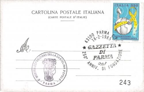 Cartolina filatelica 250° Anniversario Fondazione Gazzetta di Parma 1985