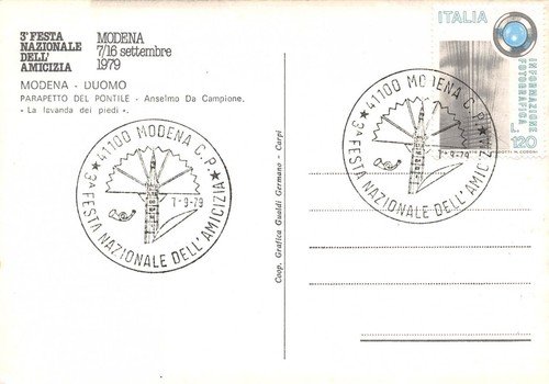 Cartolina filatelica 5° Festa Nazionale dell'amicizia Modena 1979 | Immagine Gallery 2