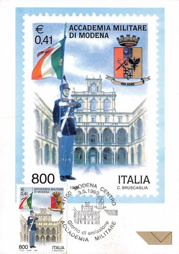 Cartolina filatelica Accademia Militare di Modena 1999 Le istituzioni