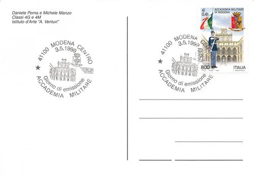 Cartolina Filatelica Accademia Militare Modena di Corsa 1999 | Immagine Gallery 2