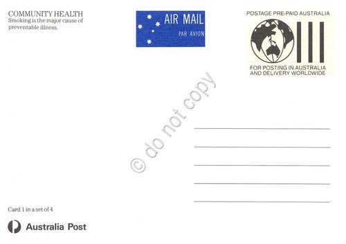 Cartolina Filatelica Australia Community Health smoking 1990 | Immagine Gallery 2