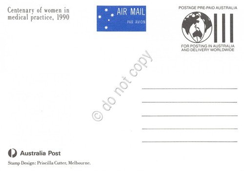 Cartolina Filatelica Australia Women in medical practice 1990 | Immagine Gallery 2