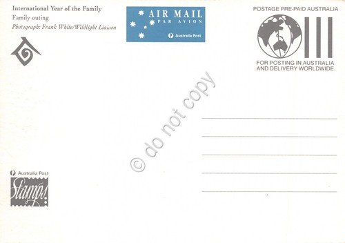 Cartolina Filatelica Australia Year of the family family outing 1994