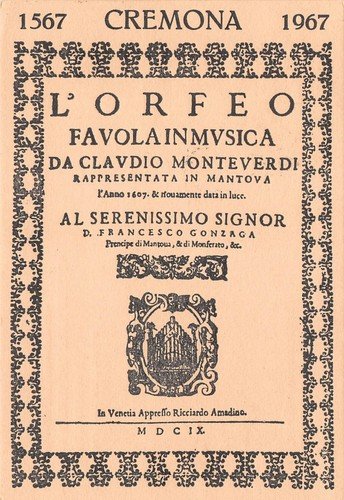 Cartolina filatelica La musica nel francobollo Commemorativa Cremona L'Orfeo '67