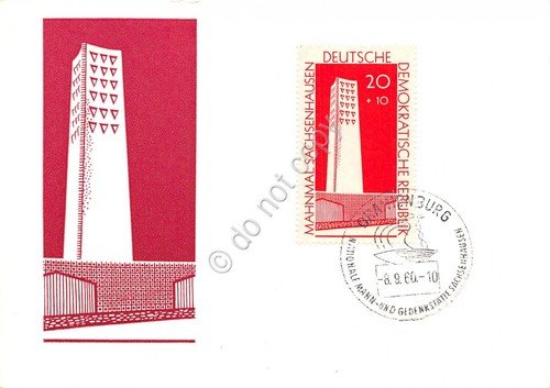 Cartolina filatelica Nationale Mahn und Gedenkstatte Sachsenhausen Teilansich