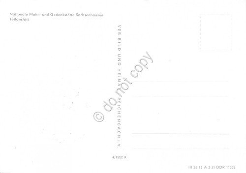 Cartolina filatelica Nationale Mahn und Gedenkstatte Sachsenhausen Teilansich | Immagine Gallery 2