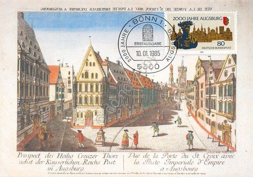 Cartolina Filatelica Reichspostamt Augsburg um 1770 1985