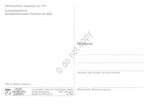 Cartolina Filatelica Reichspostamt Augsburg um 1770 1985