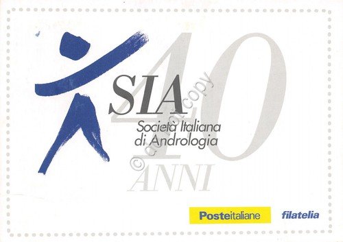 Cartolina filatelica SIA Società Italiana Andrologia 40° anniversario 2016