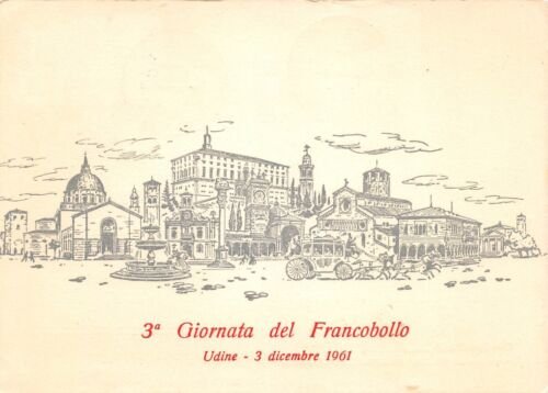 Cartolina filatelica Udine 3° Giornata del francobollo 1961