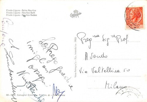 Cartolina Finale Ligure Bagni Nautico spiaggia