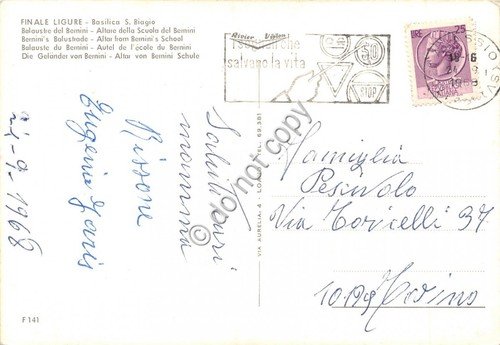 Cartolina Finale Ligure Basilica San Biagio Altare 1968 | Immagine Gallery 2