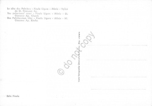 Cartolina Finale Ligure Chiesa S. Giacomo interno