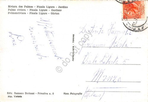 Cartolina Finale Ligure Giardini (Savona) | Immagine Gallery 2