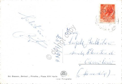 Cartolina Finale Ligure Il viale delle Palme visto da Levante …