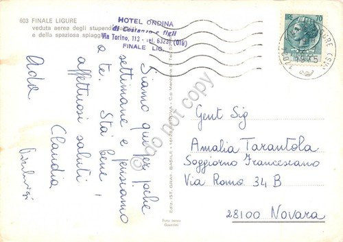 Cartolina Finale Ligure Panorama aereo spiaggia 1975 | Immagine Gallery 2