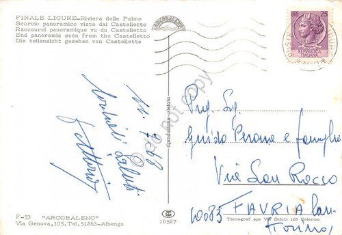 Cartolina Finale Ligure panorama parziale da Castelletto 1968 (Savona) | Immagine Gallery 2