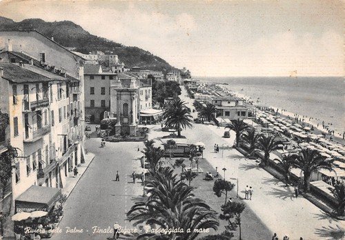 Cartolina Finale Ligure Passeggiata a mare 1955 | Immagine principale