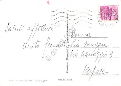 Cartolina Finale Ligure spiaggia a Levante anni '60 (Savona) | Immagine Gallery 2