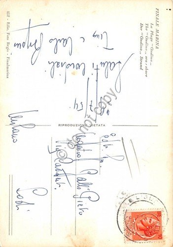 Cartolina Finale Marina Spiaggia Ondina 1954 | Immagine Gallery 2