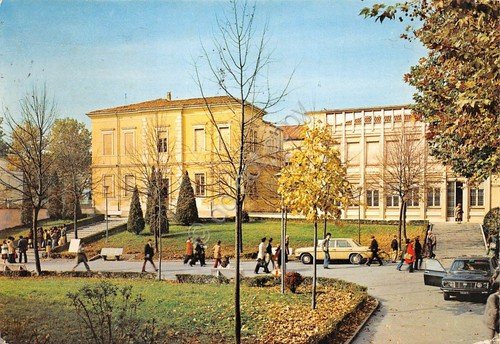 Cartolina Fiorenzuola D'Arda Liceo Scientifico Statale animata 1977