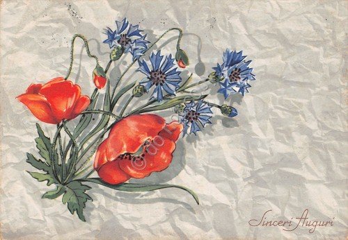 Cartolina Fiori illustrata Timbro a targhetta Conferenza Traffico e circolazione | Immagine Gallery 2