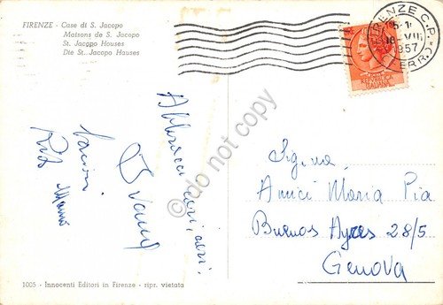 Cartolina Firenze Case di San Jacopo 1957