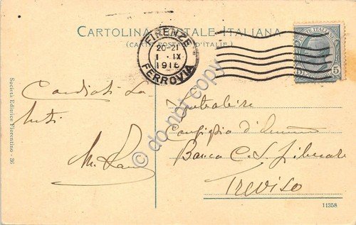 Cartolina Firenze Cattedrale 1916