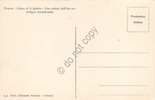 Cartolina Firenze Chiesa di S. Spirito Interno