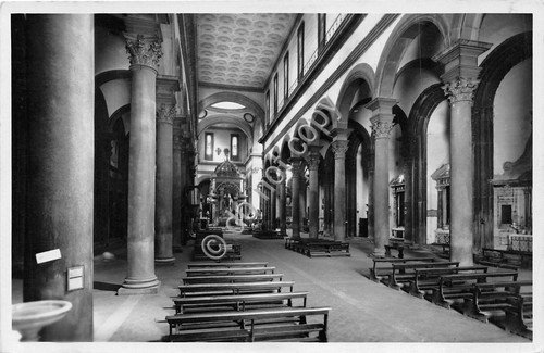 Cartolina Firenze Chiesa Santo Spirito Interno