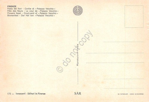 Cartolina Firenze Festa dei fiori Cortile Palazzo Vecchio | Immagine Gallery 2