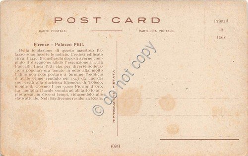 Cartolina Firenze Illustrata Palazzo Pitti | Immagine Gallery 2