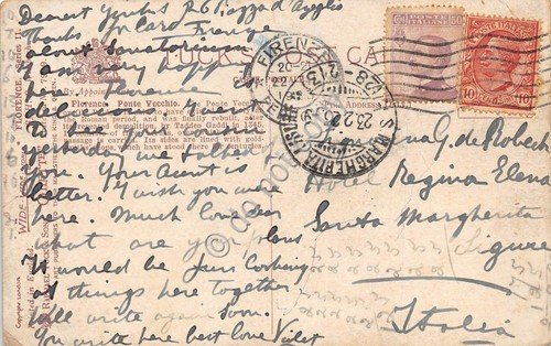 Cartolina Firenze Illustrata Ponte Vecchio 1923