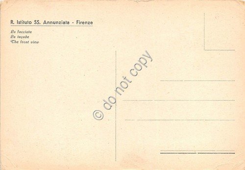 Cartolina Firenze Isituto SS. Annunziata Facciata