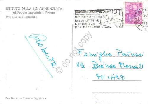 Cartolina Firenze Istituto SS Annunziata aula scolastica anni '60 | Immagine Gallery 2