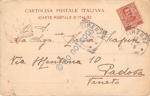 Cartolina Firenze Logge dell'Orgagna 1907
