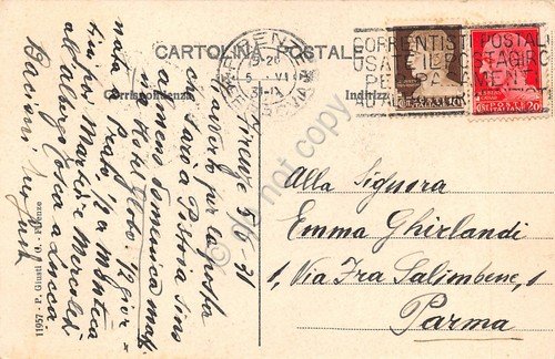 Cartolina Firenze Loggia Orgagna Timbro targhetta Postagiro 1931 | Immagine Gallery 1