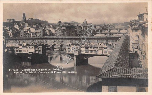Cartolina Firenze Lungarno con Ponte Vecchio S. Trinità Carraia di … | Immagine principale