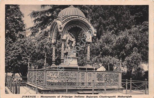 Cartolina Firenze Monumento a Principe Indiano Rajaram Chuttraputti Maharajak