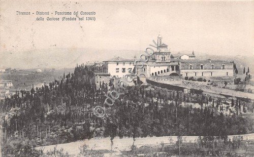 Cartolina Firenze Panorama del Convento della Certosa 1921