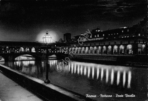 Cartolina Firenze Ponte Vecchio notturno timbro targhetta Buoni del Tesoro … | Immagine Gallery 2