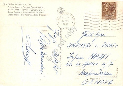 Cartolina Fiuggi Fonte Piazza Spada fontana caratteristica 1965 | Immagine Gallery 2