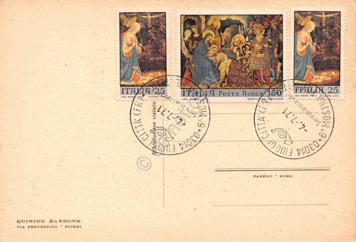 Cartolina Fiuggi Monumento ai Caduti illustrata T. Barbone timbro filatel | Immagine Gallery 2