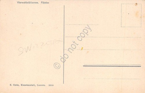 Cartolina Fluelen Vierwaldstattersee illustrata